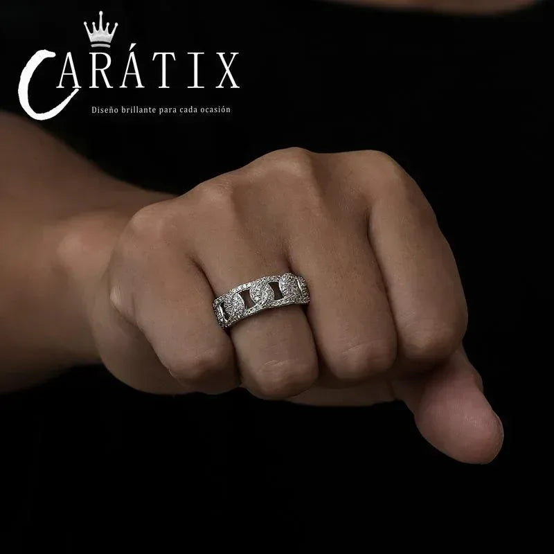 CARÁTIX Trend Bubble Ball Ring – Hip-Hop Dense Zircon Simple Personalized Fashion Ring | High-Quality Hip-Hop Jewelry - CaratixJewelry