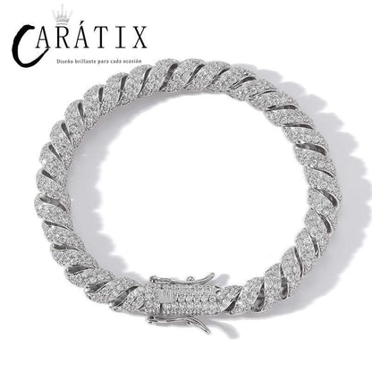 8mmTwist Rope Link Chain | 5A+ CZ Iced Out Hip Hop Necklace - CaratixJewelry