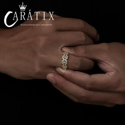CARÁTIX Vintage Inlaid Square & Round Couple Ring – Plated Personality Simple Unisex Ring | High-Quality Hip-Hop Jewelry - CaratixJewelry