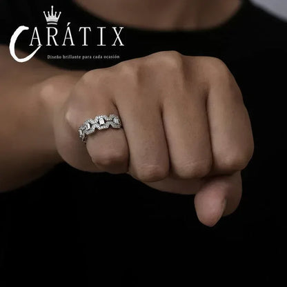 CARÁTIX Vintage Inlaid Square & Round Couple Ring – Plated Personality Simple Unisex Ring | High-Quality Hip-Hop Jewelry - CaratixJewelry