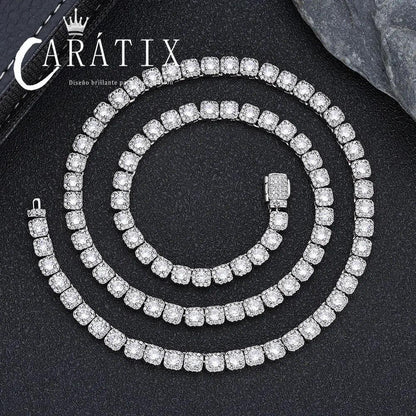 CARÁTIX Women’s AAAAA Zircon Tennis Chain Necklace – Shiny Rock Miami Style Fashion Jewelry - CaratixJewelry