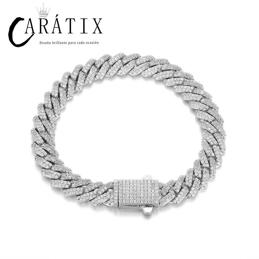 CARÁTIX – 8mm 2-Row Thin Cuban Link Chain Necklace | Cubic Zirconia Hip Hop Jewelry for Men & Women