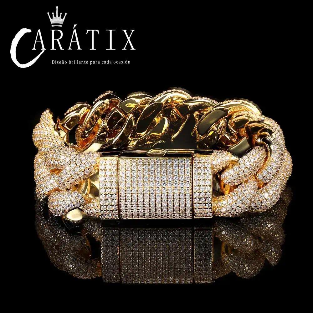 CARÁTIX - 14mm  Miami Cuban Chunky Link Chain Box Clasp Bling Cubic Zirconia Necklace for Her chain with large link Valentine's Day Gift for Men & Girls & Boys Mothers' Day Gift #Springtok