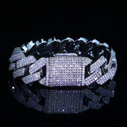 CARÁTIX 20mm Two-Tone Miami Cuban Link Chain Necklace – 5A CZ Iced Out Hip Hop Bling Jewelry for Men | Rapper Gift