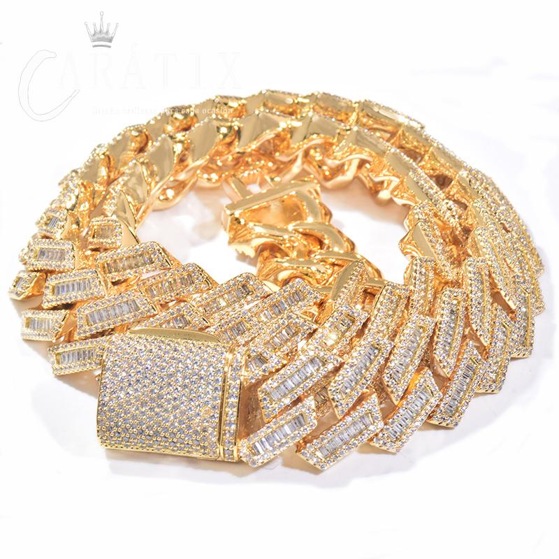 CARÁTIX – Iced Out Rhombus Cuban Link Chain Necklace | Hip Hop CZ Jewelry for Men & Women