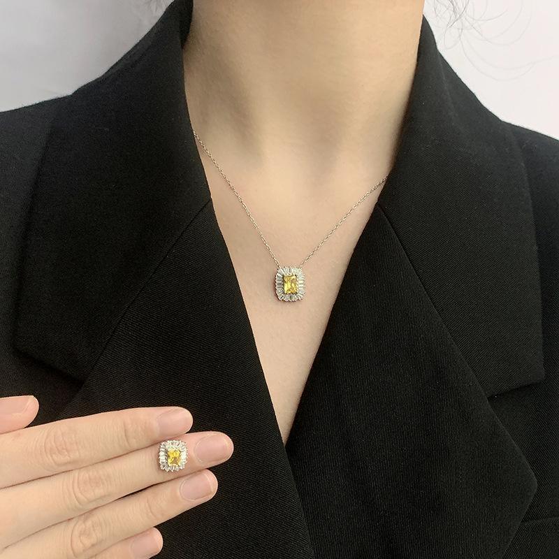 s925 Silver Jewelry Moissanite Necklace & Earrings - CaratixJewelry