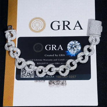 13mm Moissanite Figure-Eight Cuban Link | S925 Silver Hip Hop Jewelry - CaratixJewelry