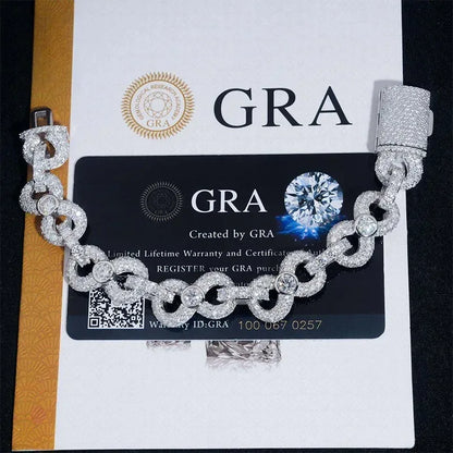 13mm Moissanite Figure-Eight Cuban Link | S925 Silver Hip Hop Jewelry - CaratixJewelry