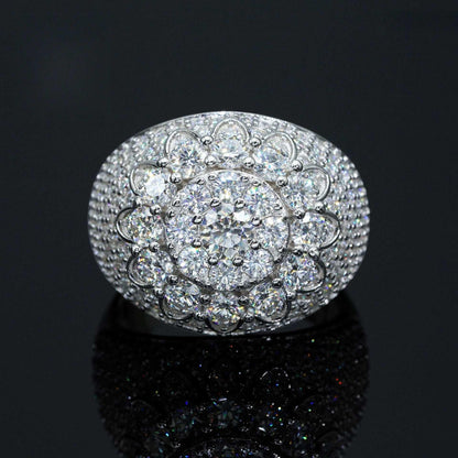 Men’s Moissanite Mini-Iced Ring | S925 Silver Full Iced Out Hip Hop Jewelry - CaratixJewelry