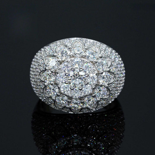 Men’s Moissanite Mini-Iced Ring | S925 Silver Full Iced Out Hip Hop Jewelry - CaratixJewelry