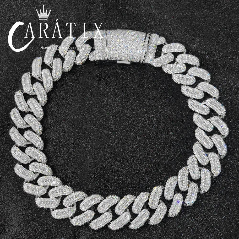 CARÁTIX 29mm Rectangle CZ Cuban Chain | Bling Zircon Hip Hop Necklace for Men