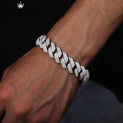 CARÁTIX 3 Row Iced Out Cuban Link Chain Necklace – Gold & Silver CZ Hip Hop Bling Jewelry for Men | Rapper Chain Gift