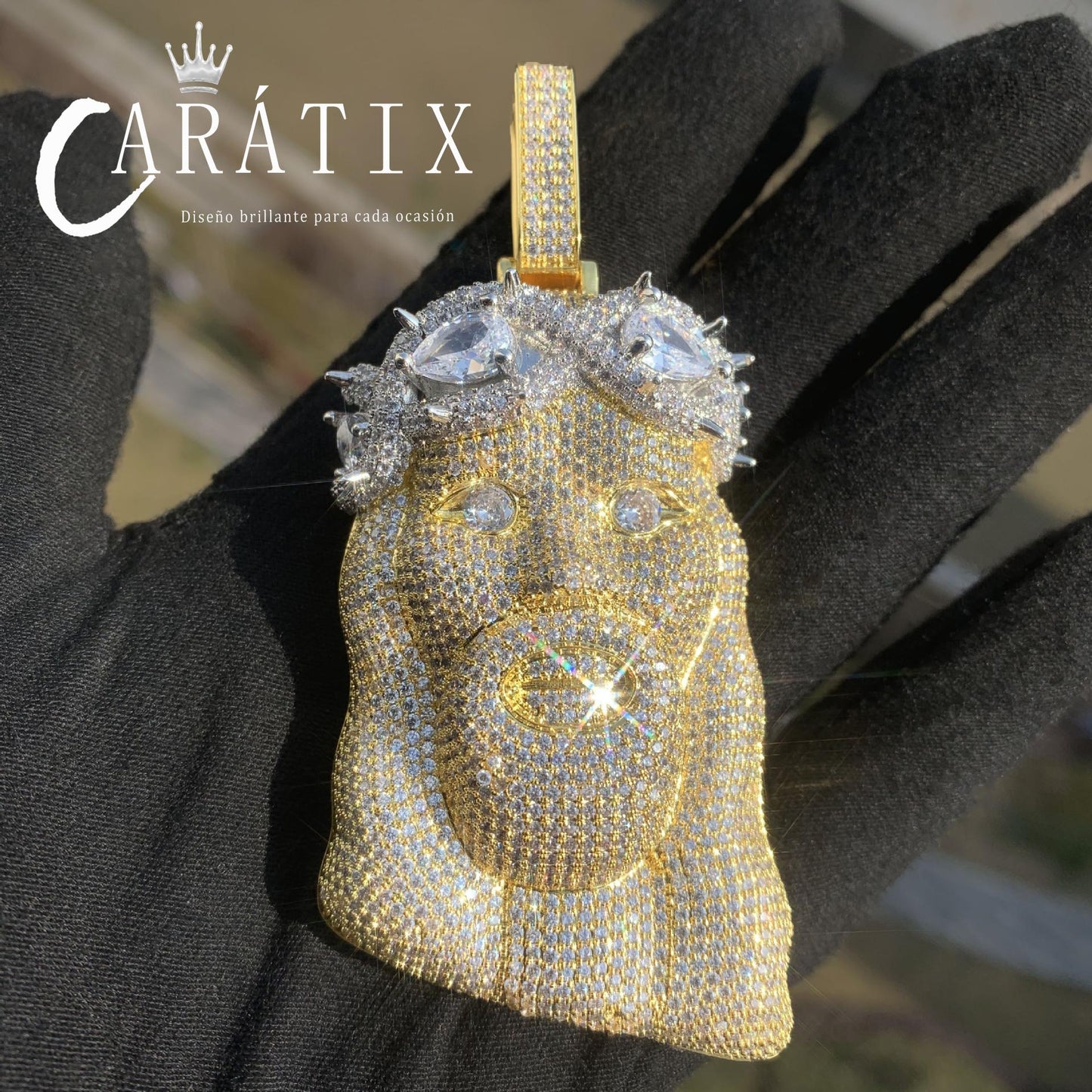 Hip Hop Jesus Head Pendant Necklace | Heavy Iced Out Synthetic Moissanite Jewelry