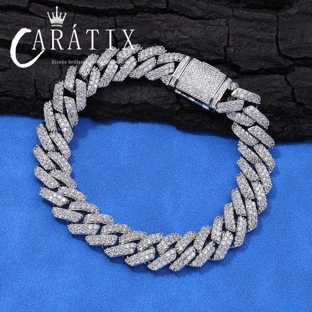 CARÁTIX 10mm Cuban Link Necklace & Bracelet Set – CZ Iced Out Hip Hop Jewelry for Men & Women | Brass Electroplated Gift