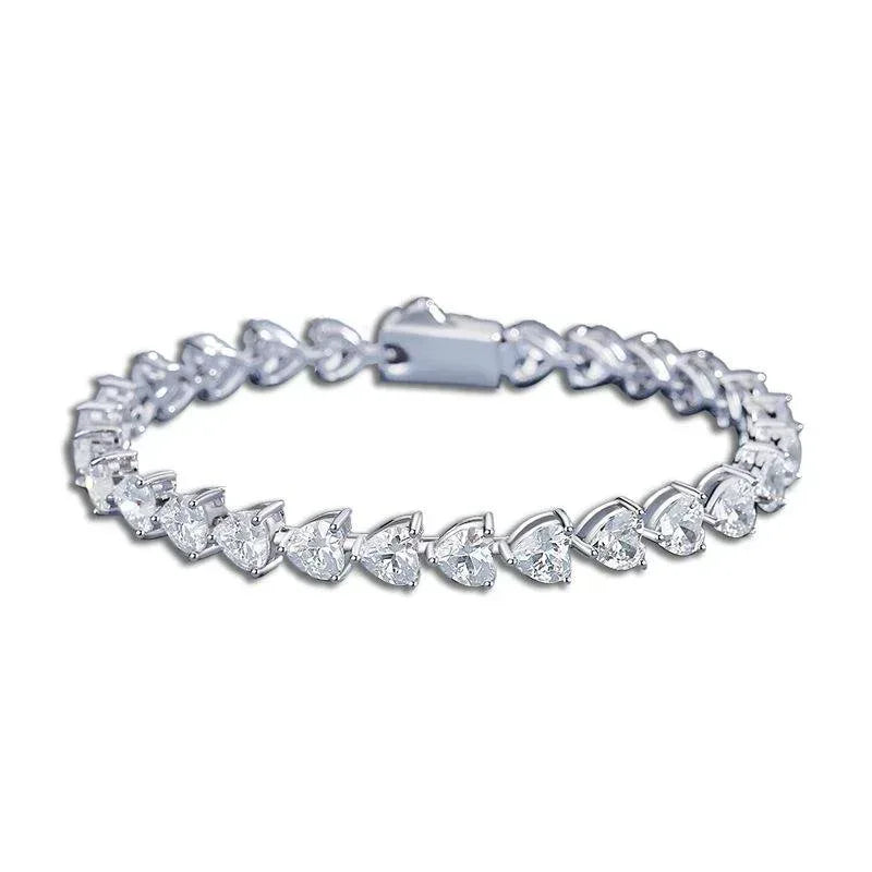 Classic Heartline Bracelet Moissanite & S925 Silver - CaratixJewelry