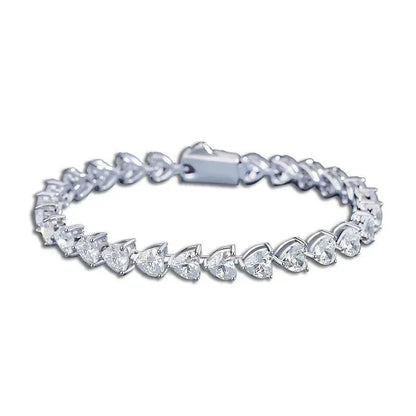 Classic Heartline Bracelet Moissanite & S925 Silver - CaratixJewelry
