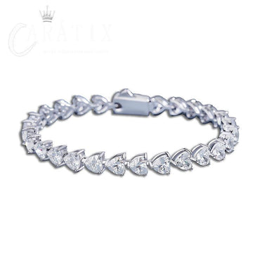 Classic Heartline Bracelet Moissanite & S925 Silver - CaratixJewelry
