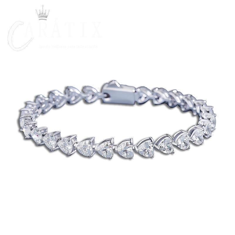 Classic Heartline Bracelet Moissanite & S925 Silver - CaratixJewelry