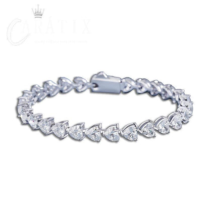 Classic Heartline Bracelet Moissanite & S925 Silver - CaratixJewelry
