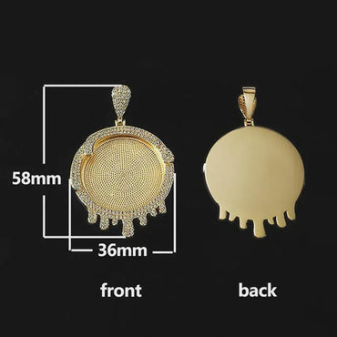 Custom Iced Out Memory Photo Necklace for Men Jewelry Personalized Drip Medallions Picture Hip Hop Pendant Chrismas Gift - CaratixJewelry