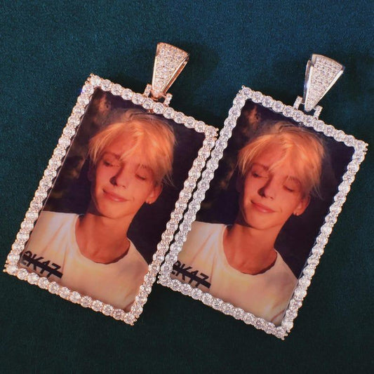 Custom Square Medallions Photo Pendant Make Memory Picture Dog Tag Necklace Chain For Men Hip Hop Jewelry - CaratixJewelry