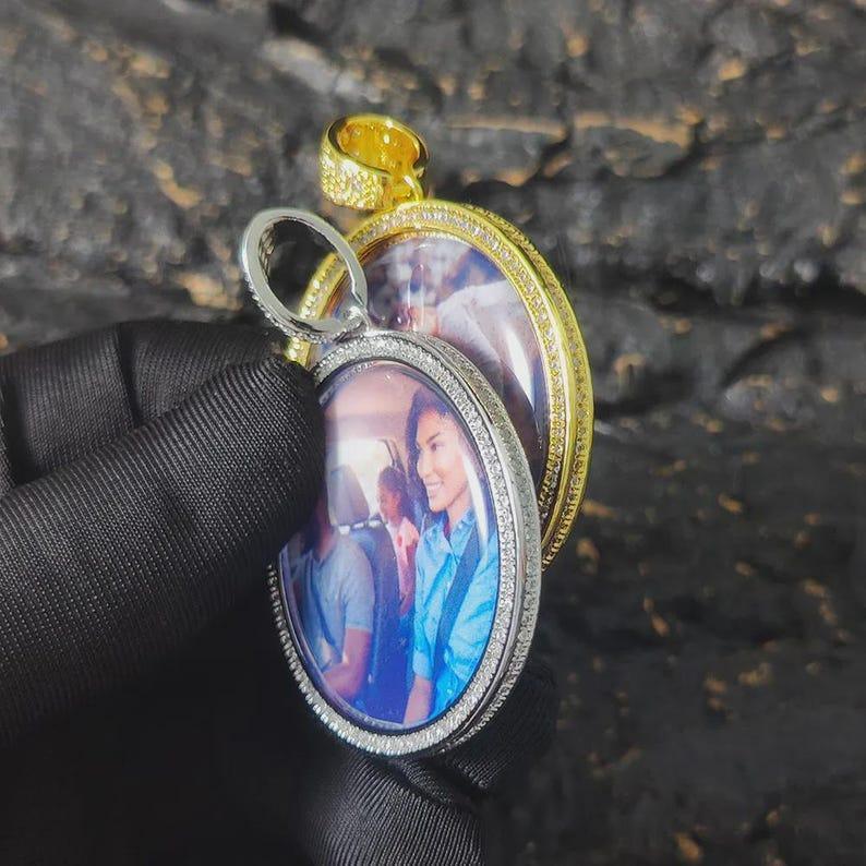 Customized Photo Necklace Men and Women Hip Hop Personalized Picture Pendant Charm Iced Out Custom Logo For Mother Or Lover - CaratixJewelry