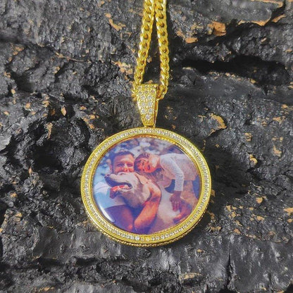 Customized Photo Necklace Men and Women Hip Hop Personalized Picture Pendant Charm Iced Out Custom Logo For Mother Or Lover - CaratixJewelry