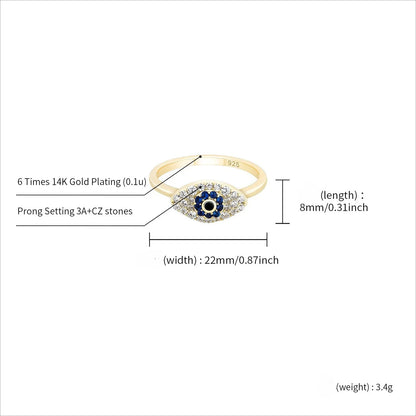 S925 Sterling Silver All-Seeing Eye Ring | Iced Out Hip Hop Band | Caratix