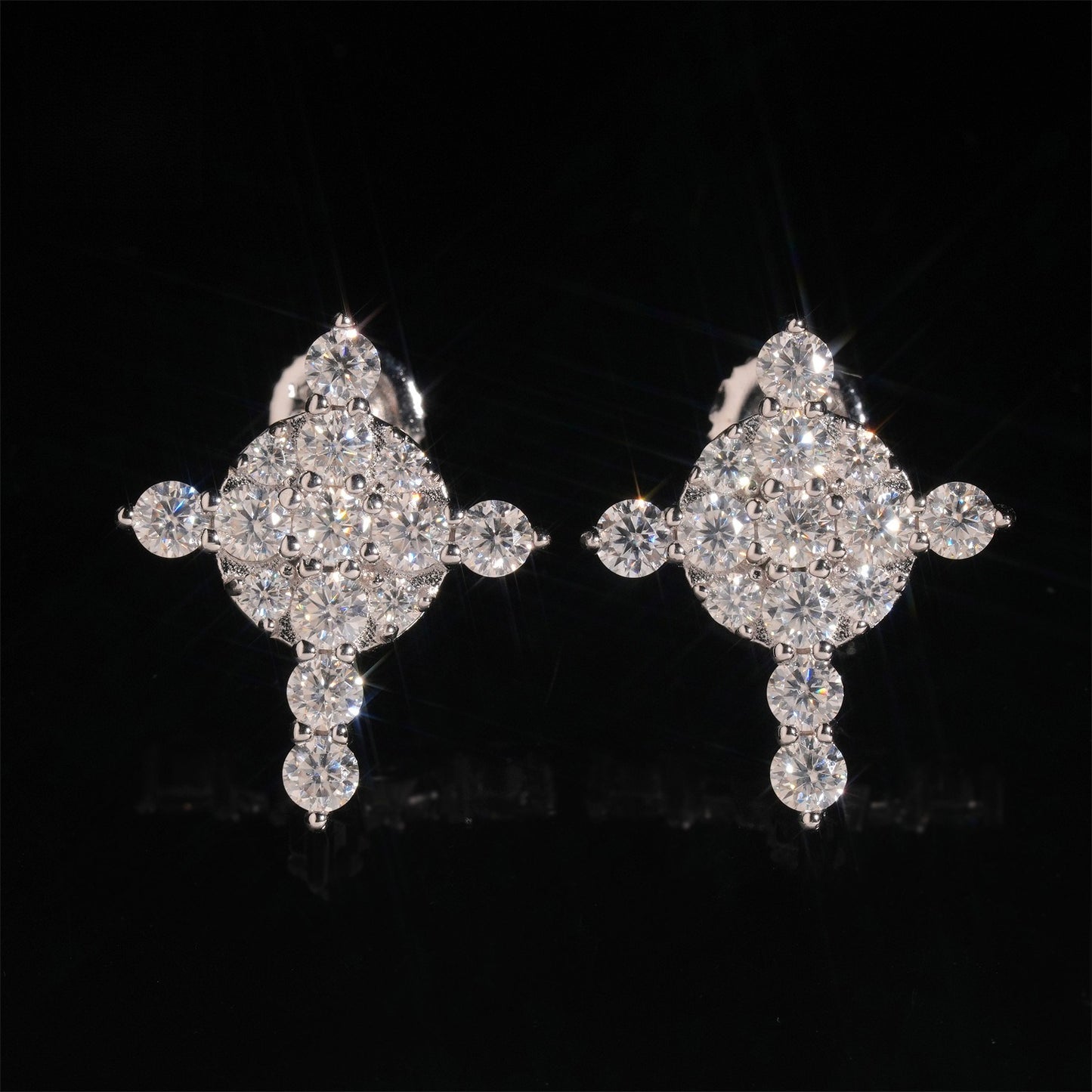 S925 Sterling Silver Moissanite Stud Earrings | D Color VVS1 Solitaire | Caratix