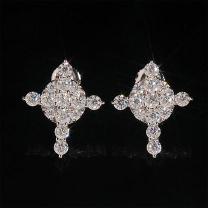 S925 Sterling Silver Moissanite Stud Earrings | D Color VVS1 Solitaire | Caratix