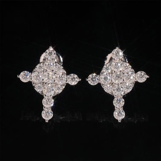 S925 Sterling Silver Moissanite Stud Earrings | D Color VVS1 Solitaire | Caratix