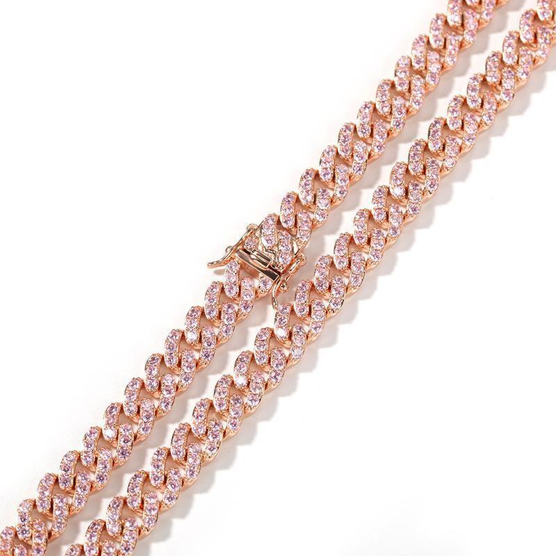 CARÁTIX Pink Zircon Iced Out Cuban Choker | Luxury CZ Bling Necklace for Men & Women (14"-20") - CaratixJewelry