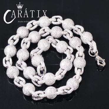 CARÁTIX - Hip-hop Round Bead Sphere Design Street Rap Chain Necklace Personalized Trend Hip Hop Jewelry Necklace for Men & Women