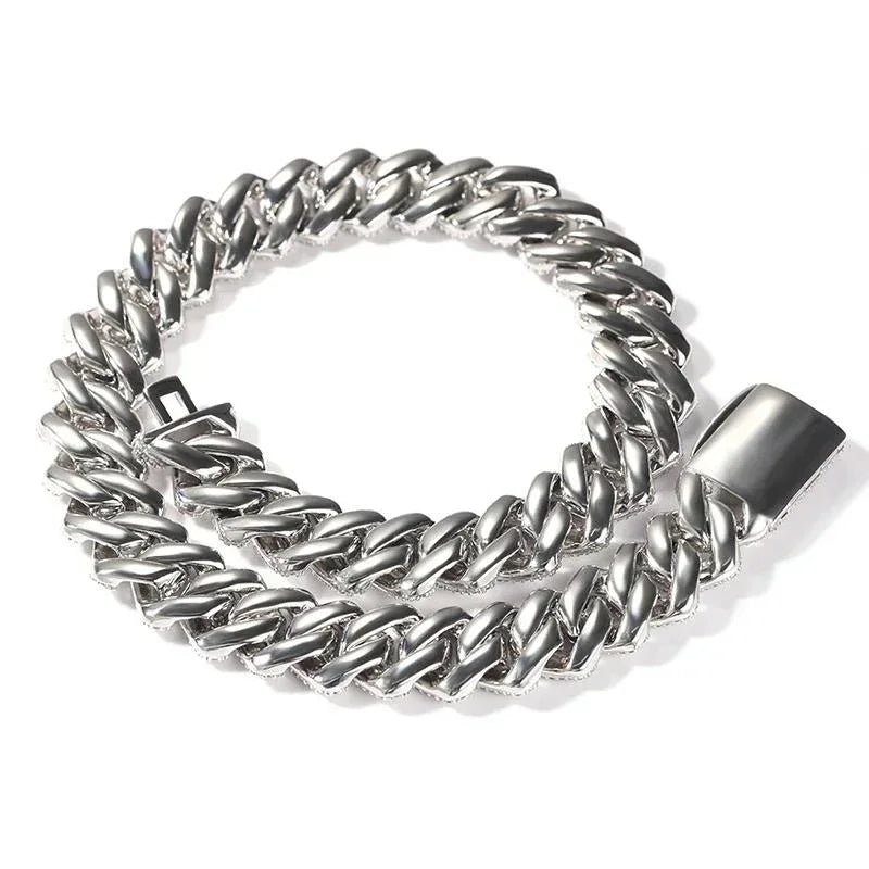 CARÁTIX 20mm 3-Row Square Cuban Link Chain Necklace – CZ Iced Out Heavy Hip Hop Bling Jewelry for Men | Rapper Gift - CaratixJewelry