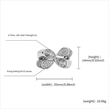 Men's Iced Out Four-Prong Solitaire Ring | Adjustable Hip Hop Band | Caratix