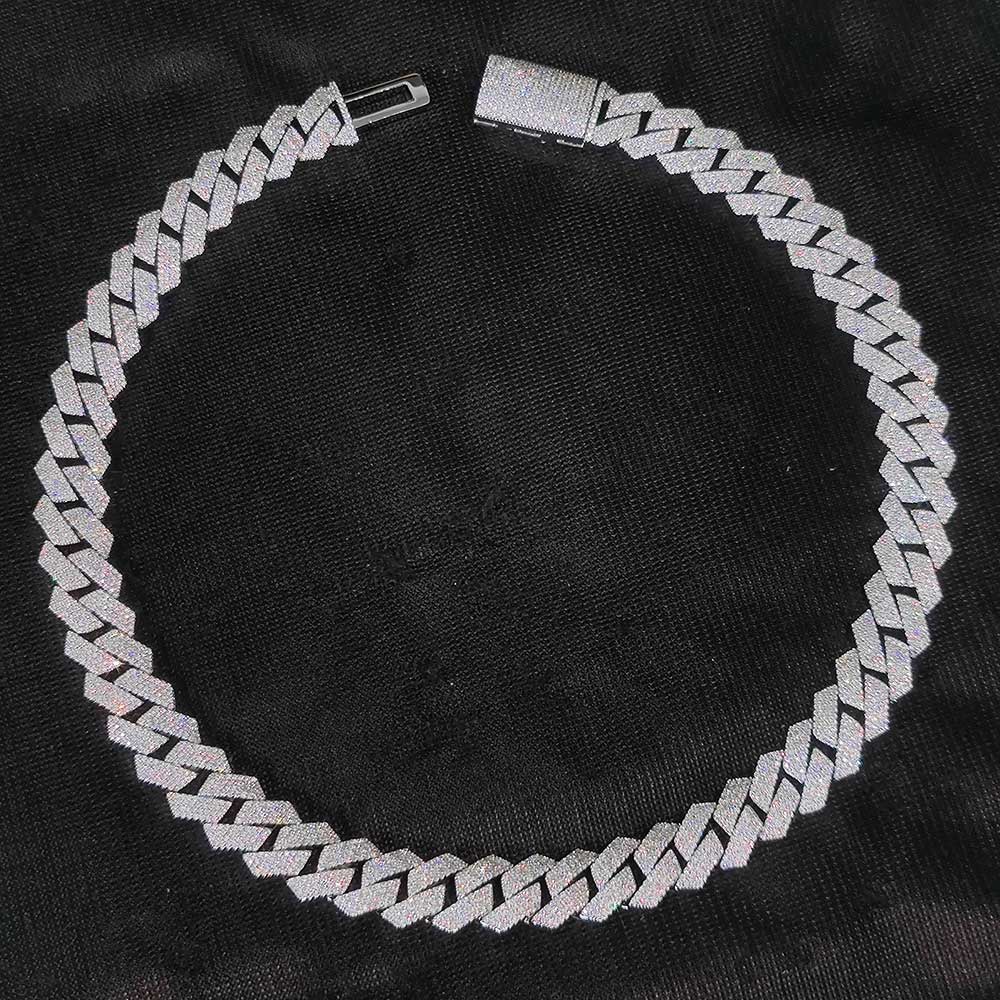 CARÁTIX -  15mm 4 Rows Cuban Chain Necklace White   Cz Prong Necklace  Cuban Link Chain For Men Valentine's Day Gift for Men & Girls & Boys Mothers' Day Gift #Springtok