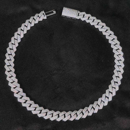 CARÁTIX -  15mm 4 Rows Cuban Chain Necklace White   Cz Prong Necklace  Cuban Link Chain For Men Valentine's Day Gift for Men & Girls & Boys Mothers' Day Gift #Springtok