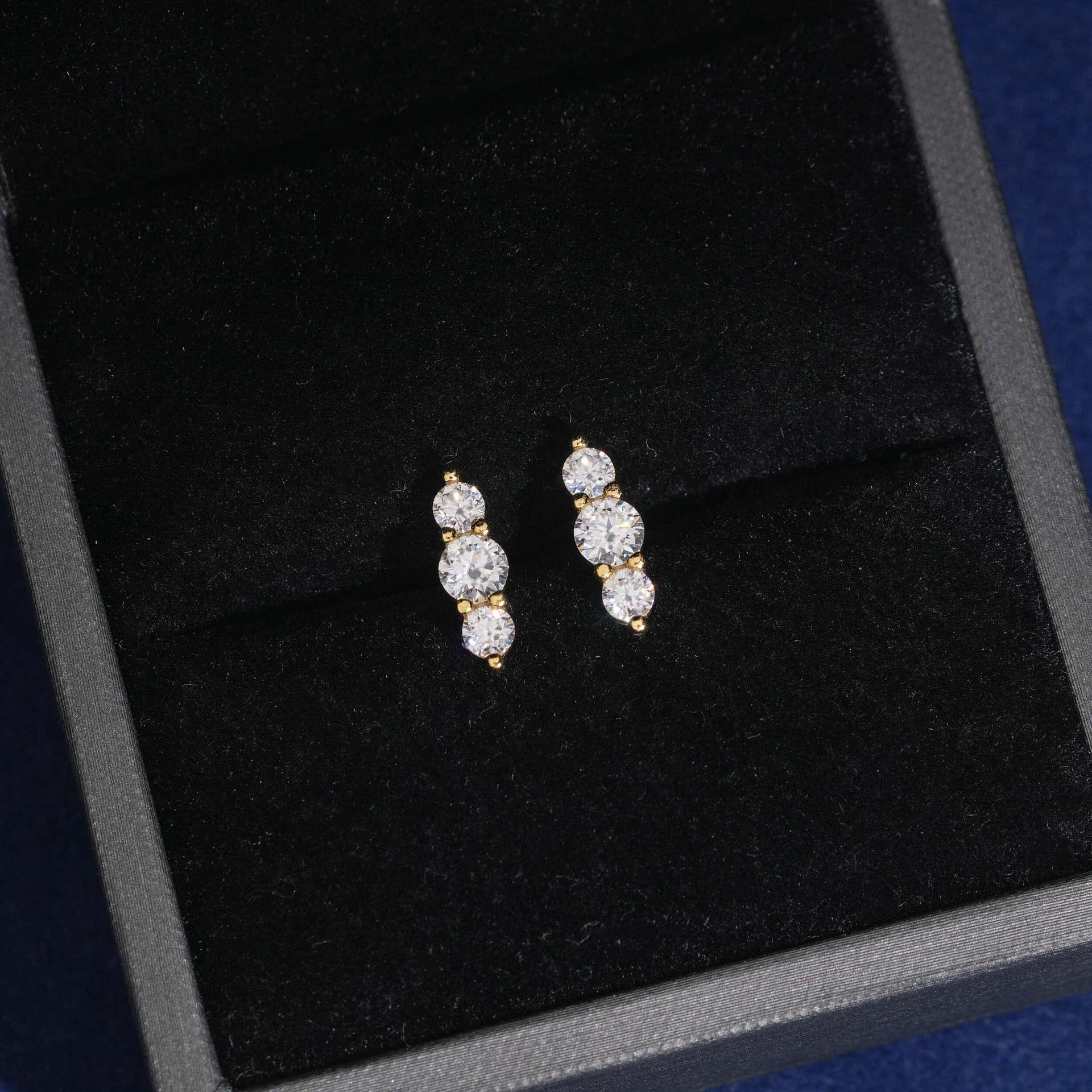 925 Silver Moissanite Stud Earrings for Women - CaratixJewelry