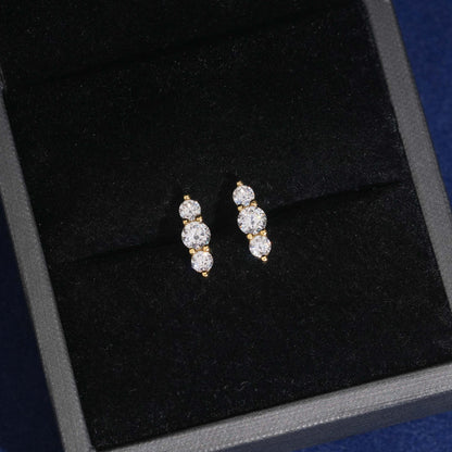 925 Silver Moissanite Stud Earrings for Women - CaratixJewelry