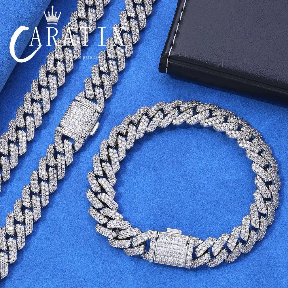 CARÁTIX 12MM 2-Row Miami Cuban Chain Necklace – Copper & CZ Iced Out Hip Hop Jewelry for Men & Women