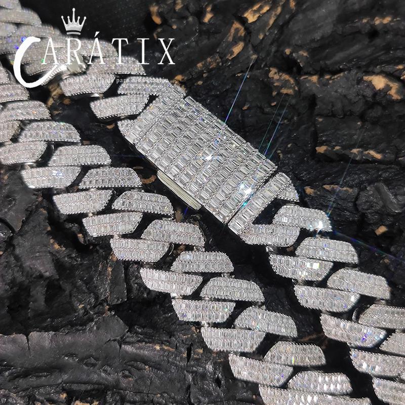 CARÁTIX 20mm Iced Out Cuban Link Chain Necklace – 5A+ CZ Rhombus Hip Hop Bling Jewelry for Men | Rapper Gift