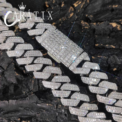 CARÁTIX 20mm Iced Out Cuban Link Chain Necklace – 5A+ CZ Rhombus Hip Hop Bling Jewelry for Men | Rapper Gift