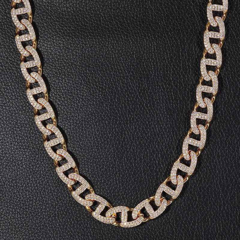 CARÁTIX 13mm Geometric Box Lock Chain | 5A+ CZ Iced Out Hip Hop Cuban Necklace for Men - CaratixJewelry