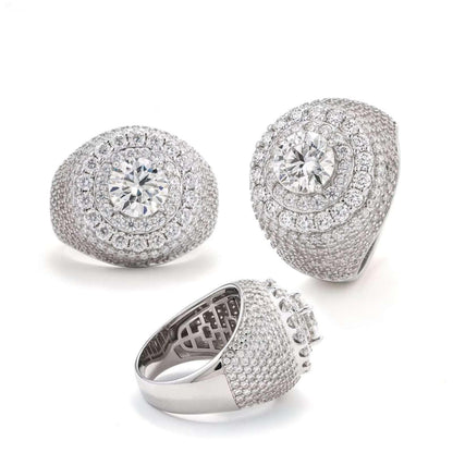 8mm Moissanite Men’s Ring | S925 Silver Full Iced Out Hip Hop Jewelry - CaratixJewelry