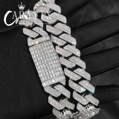CARÁTIX 20mm Iced Out Cuban Link Chain Necklace – 5A+ CZ Rhombus Hip Hop Bling Jewelry for Men | Rapper Gift