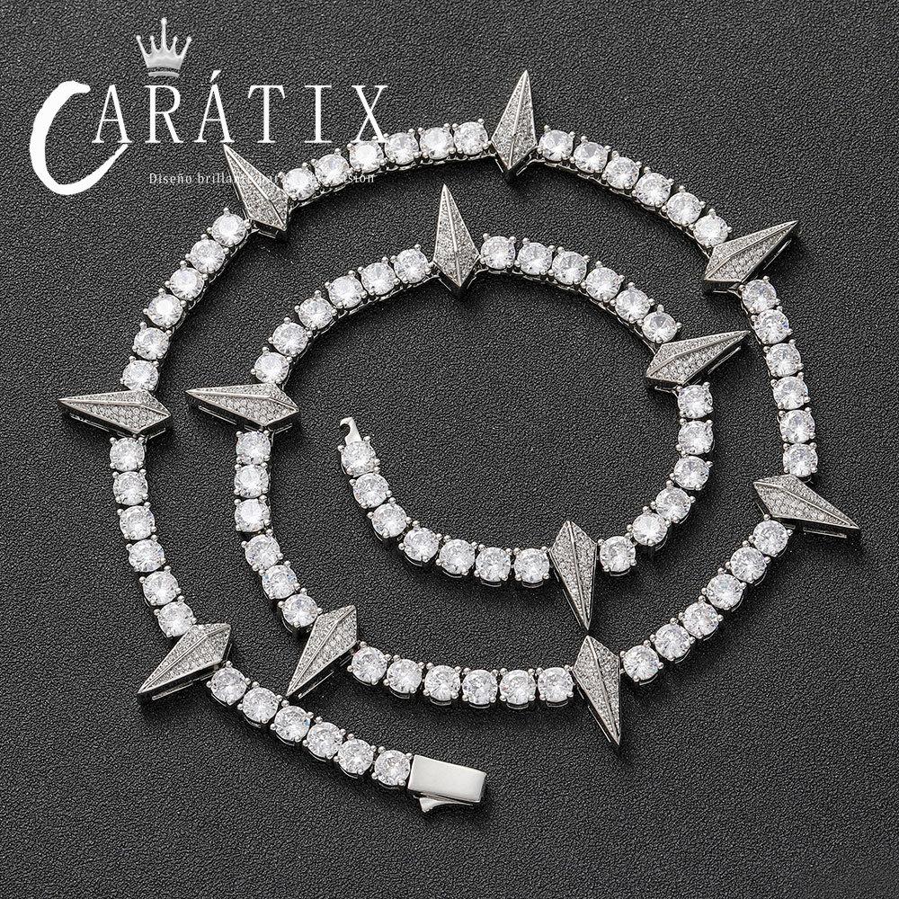 CARÁTIX - Black Panther Necklace 5mm Cubic Zircon Tennis Chain Rivet Wolf Tooth Charm Fashion Jewelry Gift for Mens Valentine's Day Gift for Men & Girls & Boys Mothers' Day Gift #Springtok