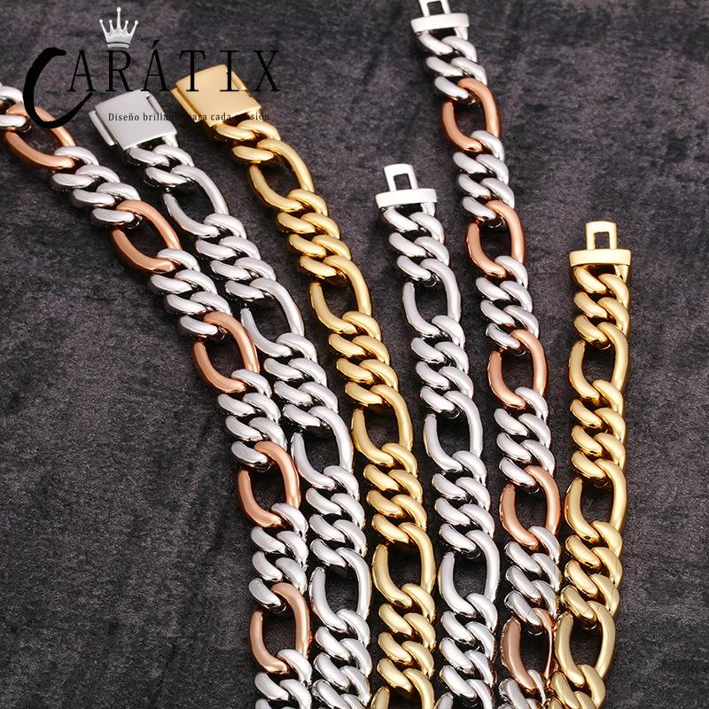 CARÁTIX 3:1 Figaro Link Chain | 3A+ CZ Iced Out Hip Hop Choker Necklace for Men & Women