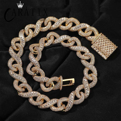 CARÁTIX Infinity Cuban Chain | 5A+ CZ Iced Out Hip Hop Necklace for Men