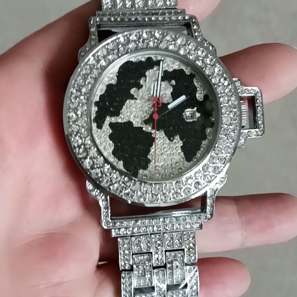 Luxury Mechanical Iced Out Watch Big Face Leather | Caratix