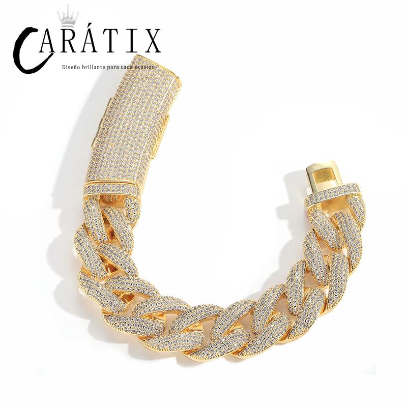 CARÁTIX 20mm Long Buckle Cuban Chain | 5A+ CZ Iced Out Hip Hop Necklace for Men